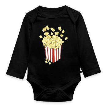 Tenue de costume de pop-corn - Body Bébé bio manches longues - noir - Devant