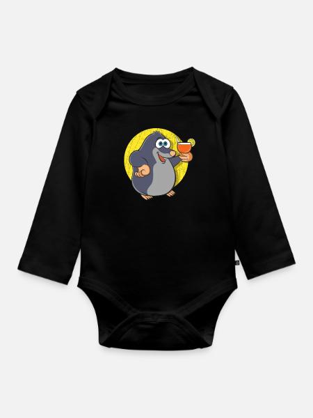 mole - Organic Longsleeve Baby Bodysuit - black