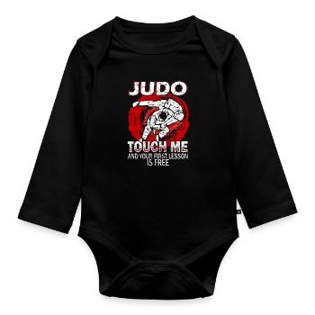 Judo - Body Bébé bio manches longues - noir - Devant