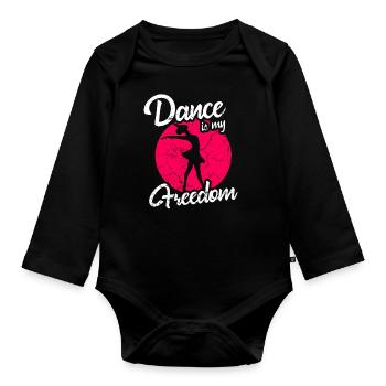 Dancing ballet - Organic Longsleeve Baby Bodysuit - black - Front