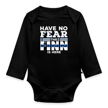 Keine Angst, der Finne ist hier. - Baby Bio-Langarm-Body - Schwarz - Vorne