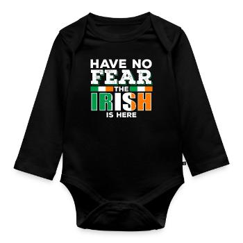 Irish Ireland - Organic Longsleeve Baby Bodysuit - black - Front