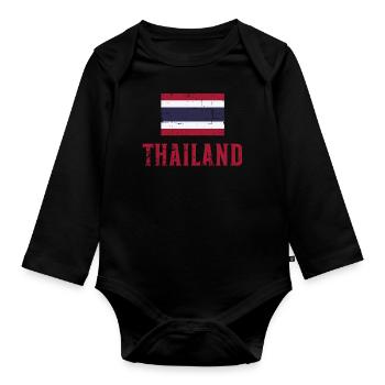 La Thaïlande - Body Bébé bio manches longues - noir - Devant