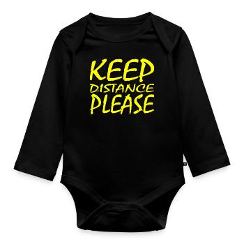 social distancing - Baby Bio-Langarm-Body - Schwarz - Vorne