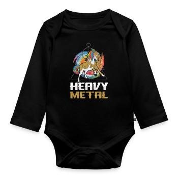 Métallurgistes de métaux lourds - Body Bébé bio manches longues - noir - Devant