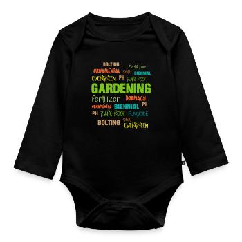 Jardinage Plantation Jardinage Jardinier cadeau - Body Bébé bio manches longues - noir - Devant