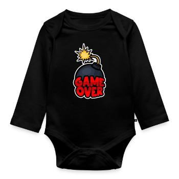 Game Over - Baby Bio-Langarm-Body - Schwarz - Vorne