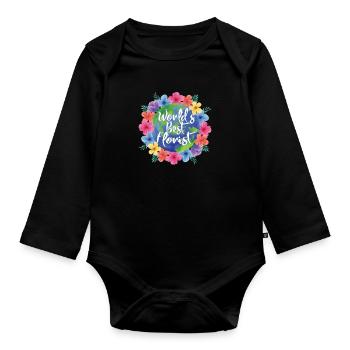 Weltbester Florist Blumenstrauß Floristen - Baby Bio-Langarm-Body - Schwarz - Vorne