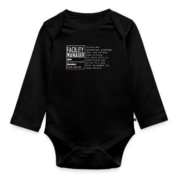 Concierge Drôle - Body Bébé bio manches longues - noir - Devant