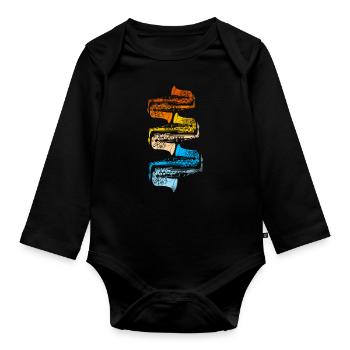 Saxophon - Baby Bio-Langarm-Body - Schwarz - Vorne
