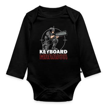 Guerrier clavier - Body Bébé bio manches longues - noir - Devant