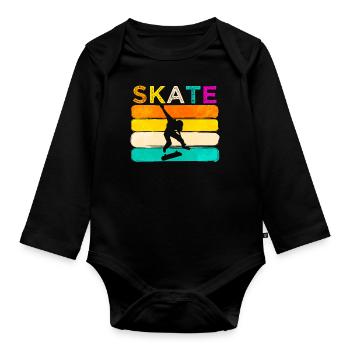 Skater - Baby Bio-Langarm-Body - Schwarz - Vorne