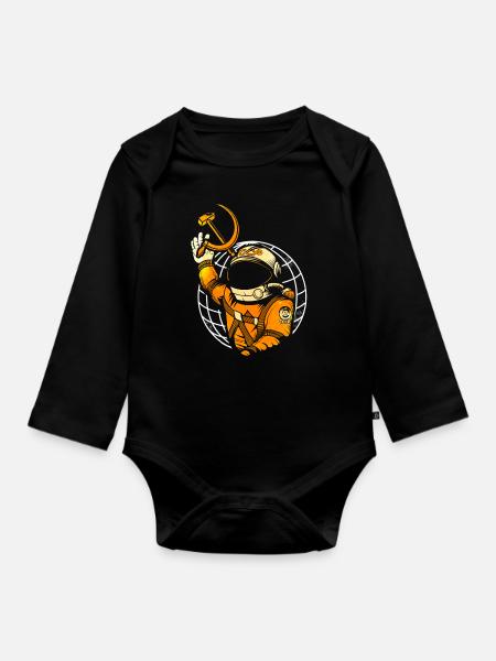Kosmonaut - Baby Bio-Langarm-Body - Schwarz