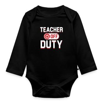 Cadeau d'école d'enseignement hors service - Body Bébé bio manches longues - noir - Devant
