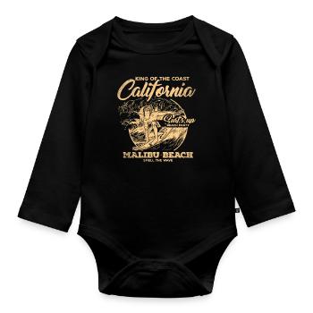 Surfeurs californiens - Body Bébé bio manches longues - noir - Devant