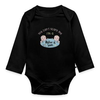 Zwillinge - Baby Bio-Langarm-Body - Schwarz - Vorne