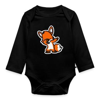 Dab Fuchs - Organic Longsleeve Baby Bodysuit - black - Front