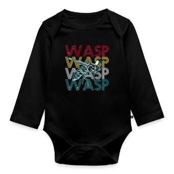 Wespe - Baby Bio-Langarm-Body - Schwarz - Vorne