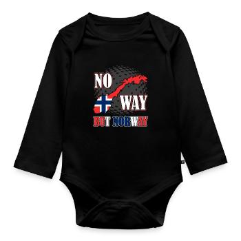 Norway Scandinavia Oslo gift - Organic Longsleeve Baby Bodysuit - black - Front