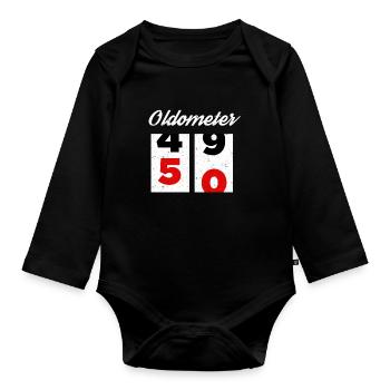 50th Birthday Born In 1970 70s Baby 50 Years Old - Organic Longsleeve Baby Bodysuit - black - Front