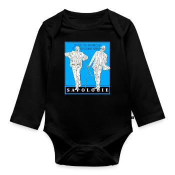 Sapeur / Sape / Sapologie / Sapologue / Costume - Body Bébé bio manches longues - noir - Devant