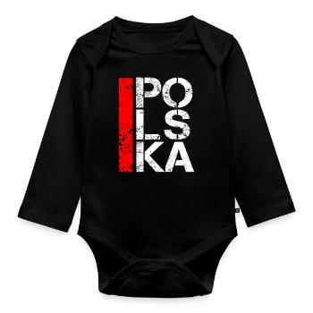 Poland - Organic Longsleeve Baby Bodysuit - black - Front