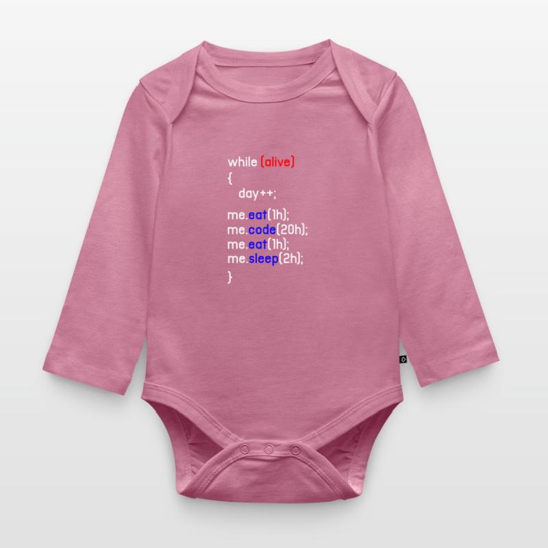 Html Codage Codeur Programmeur Programmation PC Cadeau Body Bébé bio manches longues