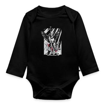St. Michael Erzengel Böse Religion Glaube - Baby Bio-Langarm-Body - Schwarz - Vorne