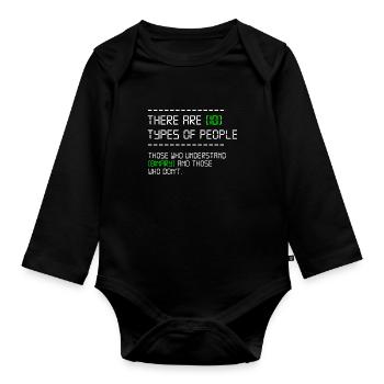 10 Arten von Menschen Programmierer Coder Entwickler Geschenk - Baby Bio-Langarm-Body - Schwarz - Vorne