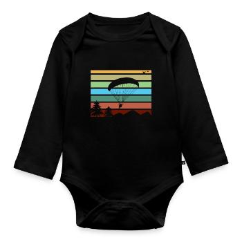 Paragliding - Organic Longsleeve Baby Bodysuit - black - Front