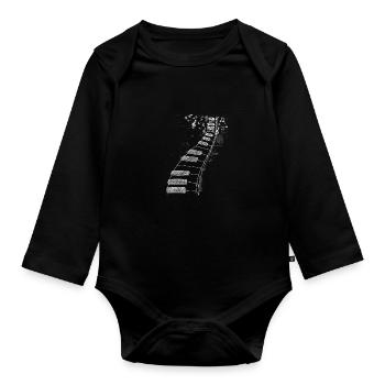 Piano Claviers Piano Player Music Notes Gift - Body Bébé bio manches longues - noir - Devant