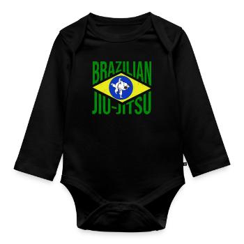 Brazilian Jiu-Jitsu BJJ - Organic Longsleeve Baby Bodysuit - black - Front