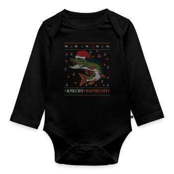 Knecht Ruphecht Ugly Christmas Sweater - Baby Bio-Langarm-Body - Schwarz - Vorne