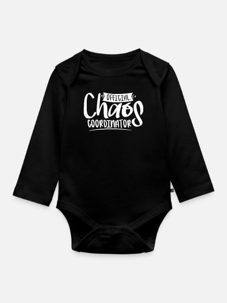 Official Chaos Coordinator - Baby Bio-Langarm-Body - Schwarz