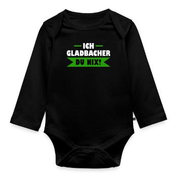 Mönchengladbach Gladbacher - Baby Bio-Langarm-Body - Schwarz - Vorne