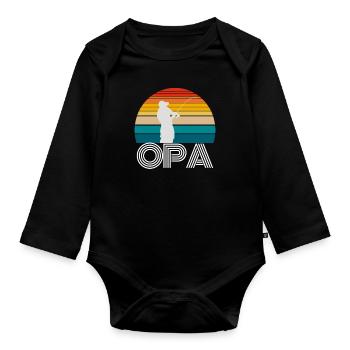 Cadeaux de pêche pour OPA - Body Bébé bio manches longues - noir - Devant