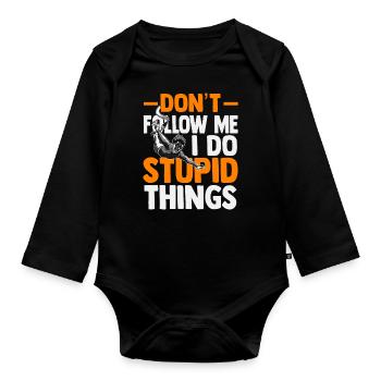 bungee jumping - Organic Longsleeve Baby Bodysuit - black - Front
