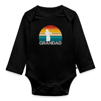 Fishing Gifts For GRANDAD - Organic Longsleeve Baby Bodysuit - black - Front