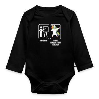 teacher teacher special education special school teacher - Organic Longsleeve Baby Bodysuit - black - Front