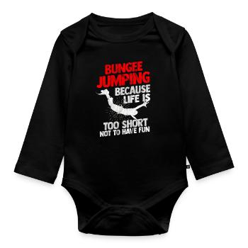 Bungee jumping - Organic Longsleeve Baby Bodysuit - black - Front