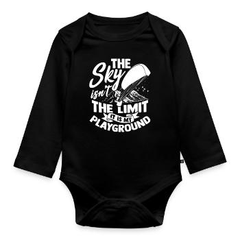 Paragliding parachute paragliding skydive - Organic Longsleeve Baby Bodysuit - black - Front