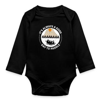 Rafting Team Raft Wildwasser Rafter Paddle Geschenk - Baby Bio-Langarm-Body - Schwarz - Vorne