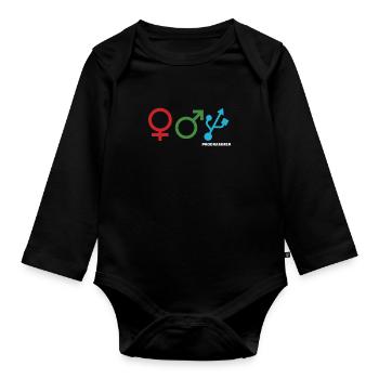 Programmation des codes de déchiffrement Technicien en informatique - Body Bébé bio manches longues - noir - Devant