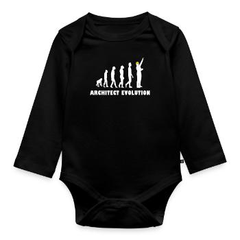 Architect Evolution - Organic Longsleeve Baby Bodysuit - black - Front