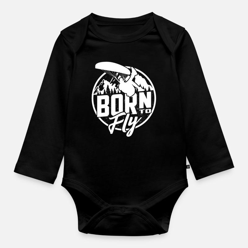 Paragliding Hobby - Baby Bio-Langarm-Body - Schwarz