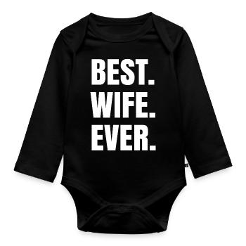 Meilleure épouse de tous les temps - Femme cadeau de la Saint-Valentin - Body Bébé bio manches longues - noir - Devant