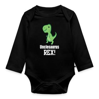 oncle saurus rex unclesaurus oncle homme père - Body Bébé bio manches longues - noir - Devant