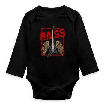Bass guitar - Organic Longsleeve Baby Bodysuit - black - Front