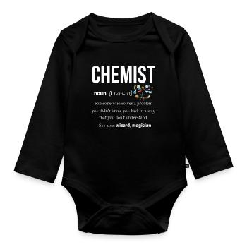 chemistry - Organic Longsleeve Baby Bodysuit - black - Front