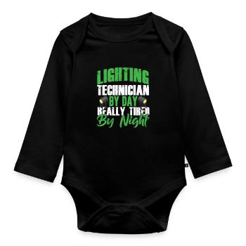 Beleuchtung Techniker von Tag Licht Musik Band Geschenk - Baby Bio-Langarm-Body - Schwarz - Vorne